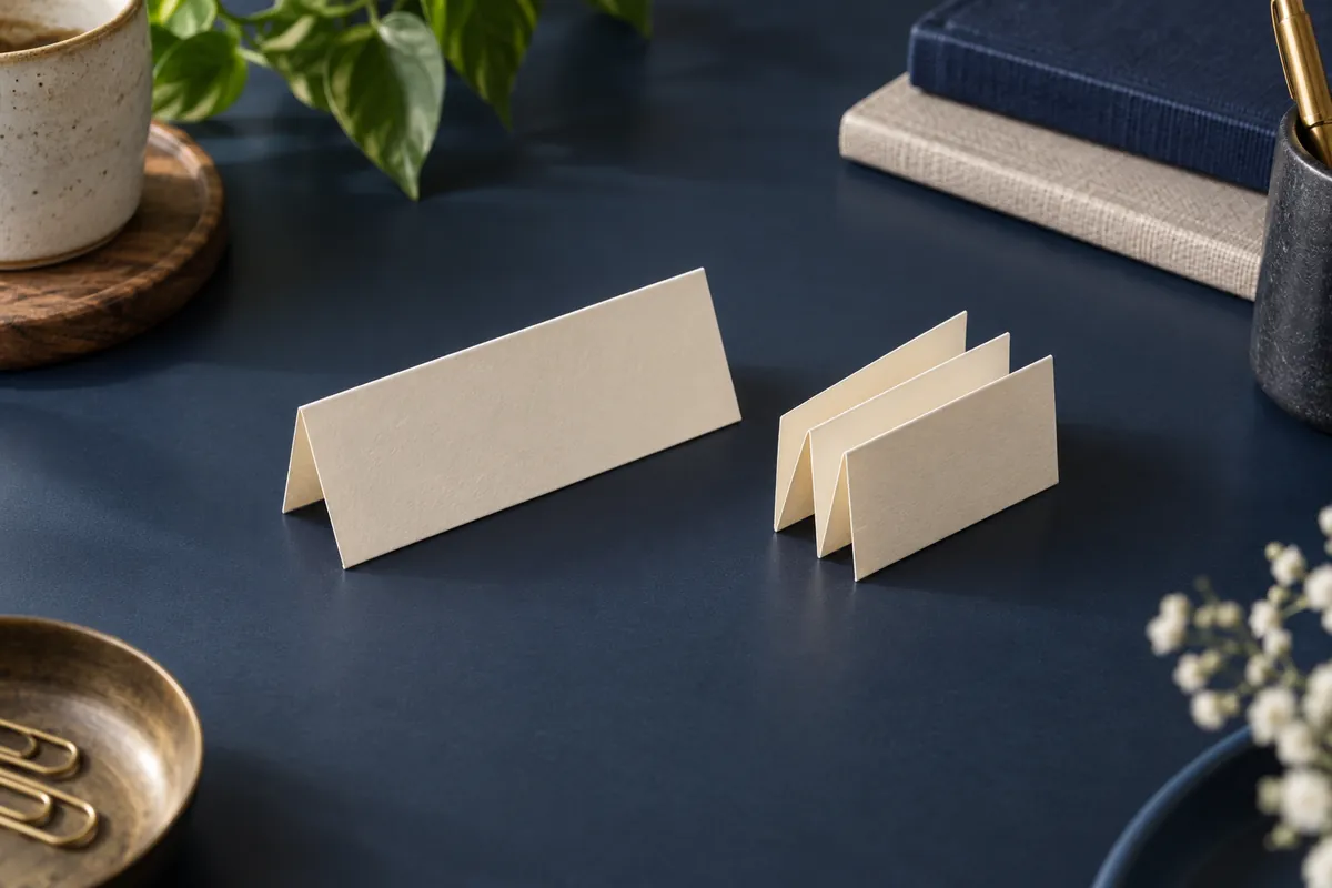 Two paper strips with different accordion folds