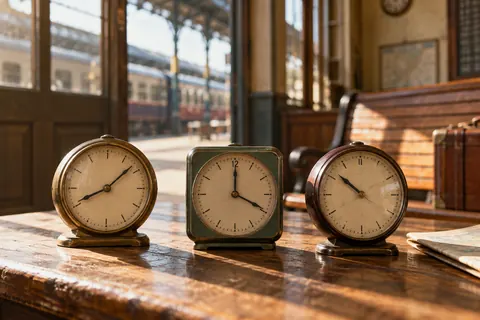Three clocks showing different times